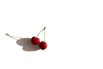Cherries isolated on white background. Fresh. Nature.
