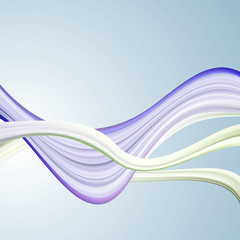 Blue abstract background. Acrylic waves. Vector wave motion flow.