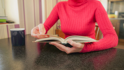 Girl reading a book, static