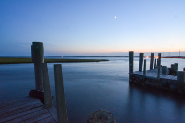 Exposure of a boat launch dock in Chincoteague Virginia