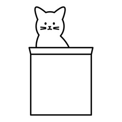 cute cat mascot with carton box