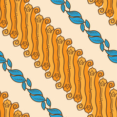 Seamless batik pattern. Traditional Javanese ornament. Vector illustration.