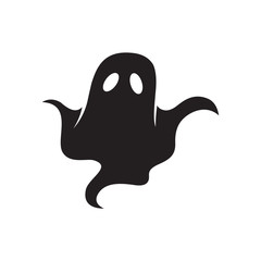 Ghost icon in black and white. Vector illustration.