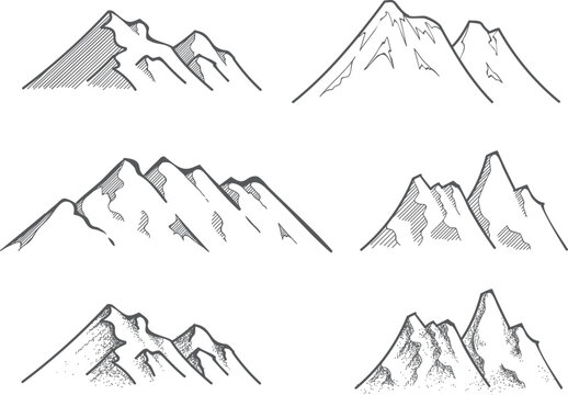 Hand drawn mountains vector illustration
