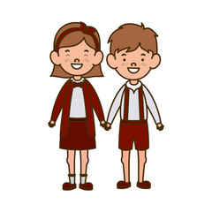 couple students standing smiling on white background