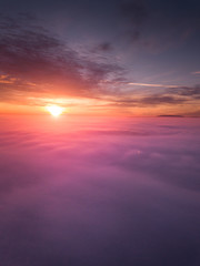 Fototapeta premium A beautiful Sunrise above the Clouds of the Nahe Valley in Germany