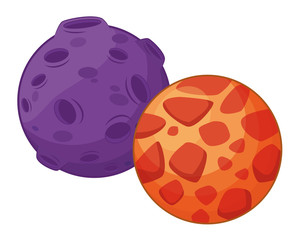 space exploration and planets cartoon