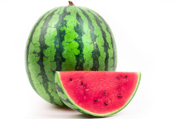ripe watermelon on white background