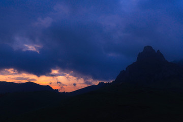 Ciucas massif at sunset time