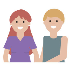 young lovers couple avatars characters