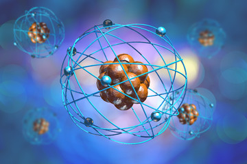 Atomic Particle 3D Illustration