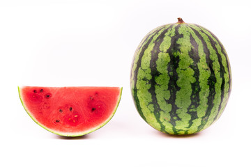 ripe watermelon on white background