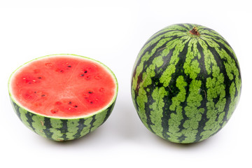 ripe watermelon on white background