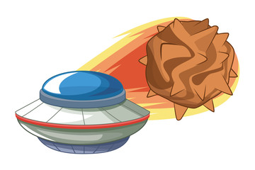 space exploration and planets cartoon