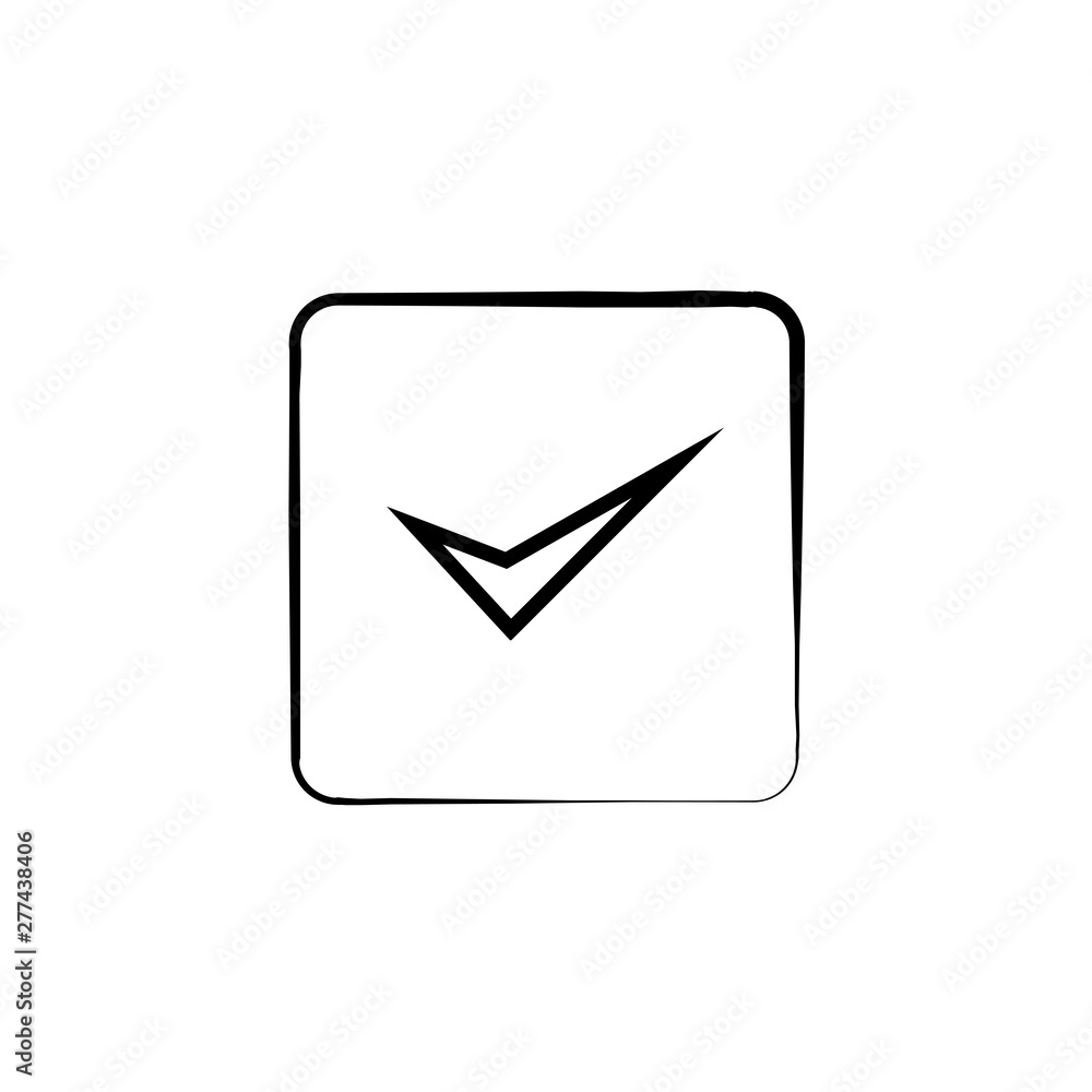 Poster check mark icon vector illustration. linear symbol with thin outline. the thickness is edited. minim