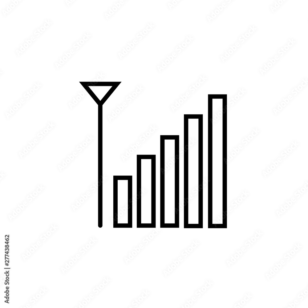 Poster full signal with bar symbol vector line icon illustration mobile application. simple flat modern des