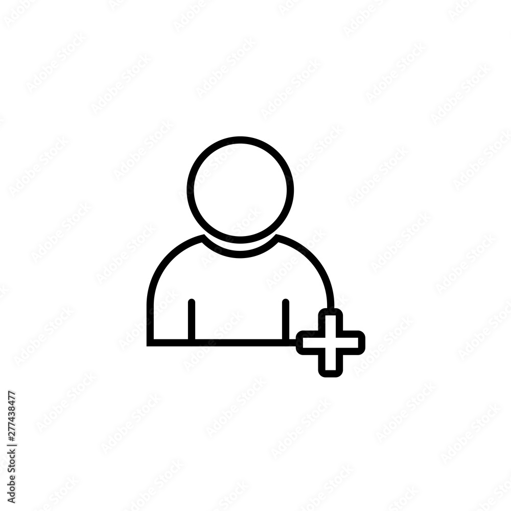 Poster add user simple line icon