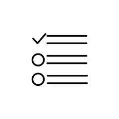 Check List isolated minimal single flat linear icon for application and info-graphic. Points line vector icon for websites and mobile minimalistic flat design.