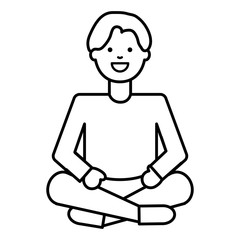 happy young man with lotus position