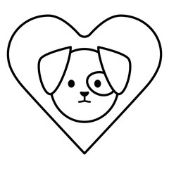 little dog adorable mascot head in heart