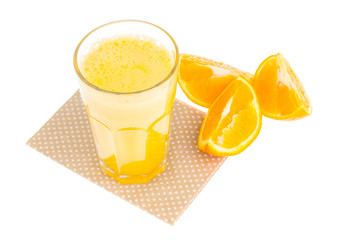 Fresh orange juice with pulp, healthy food.