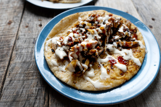 Mexican tacos known as "arabes" style
