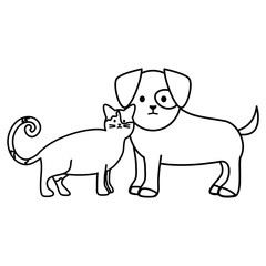 cute cat and dog mascots adorables characters
