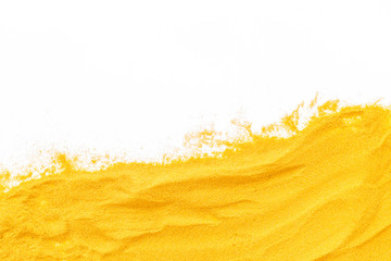 Blog or presentation background with yellow sand texture on white top view space for text © 9dreamstudio
