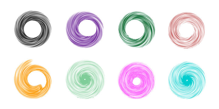 Set of spirals. Vector icons. Set of round swirls