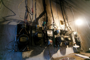 Electrical panels in an old building