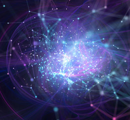 Abstract internet connection network background with motion effects.