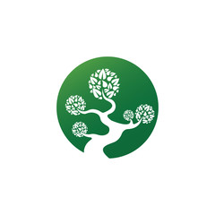 Tree icon logo template vector illustration design