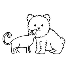 cute cat and dog mascots adorables characters