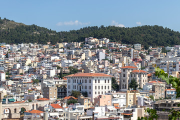 Fototapeta na wymiar Panoramic view to city of Kavala, Greece