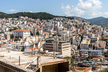 Panoramic view to city of Kavala, Greece