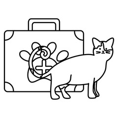 cute cat mascot with medical kit