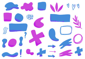 Set of collage design elements. Vector collection.