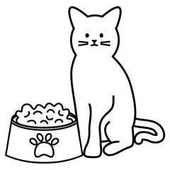 cute cat mascot with dish food