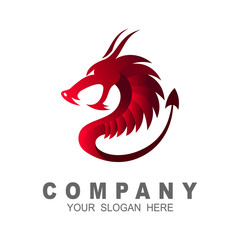 Dragon head vector logo, Dragon mascot 