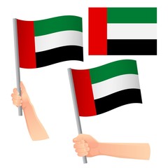 united arab emirates flag in hand set