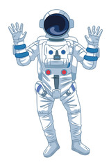 Astronaut space exploration cartoons isolated