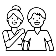 young lovers couple avatars characters