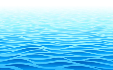 Blue water waves perspective landscape. Vector wave pattern - 277445819