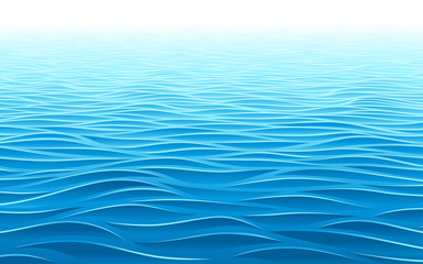 Blue water waves perspective landscape. Vector wave pattern - 277445853