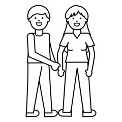 young lovers couple avatars characters