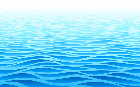 Blue water waves perspective landscape Royalty Free Vector