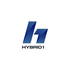 Letter H 1 logo blue, H1 Initial logo designs vector.