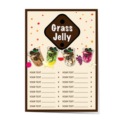 menu grass jelly graphic template