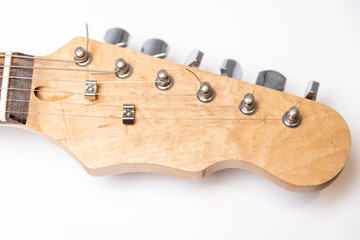 electric guitar head on side