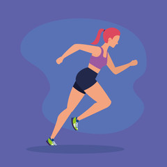 Fototapeta na wymiar woman running practice activity lifestyle